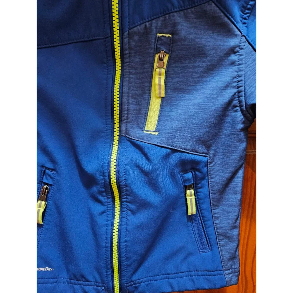 Boys Champion Jacket XS 4-5 Blue Lime Green